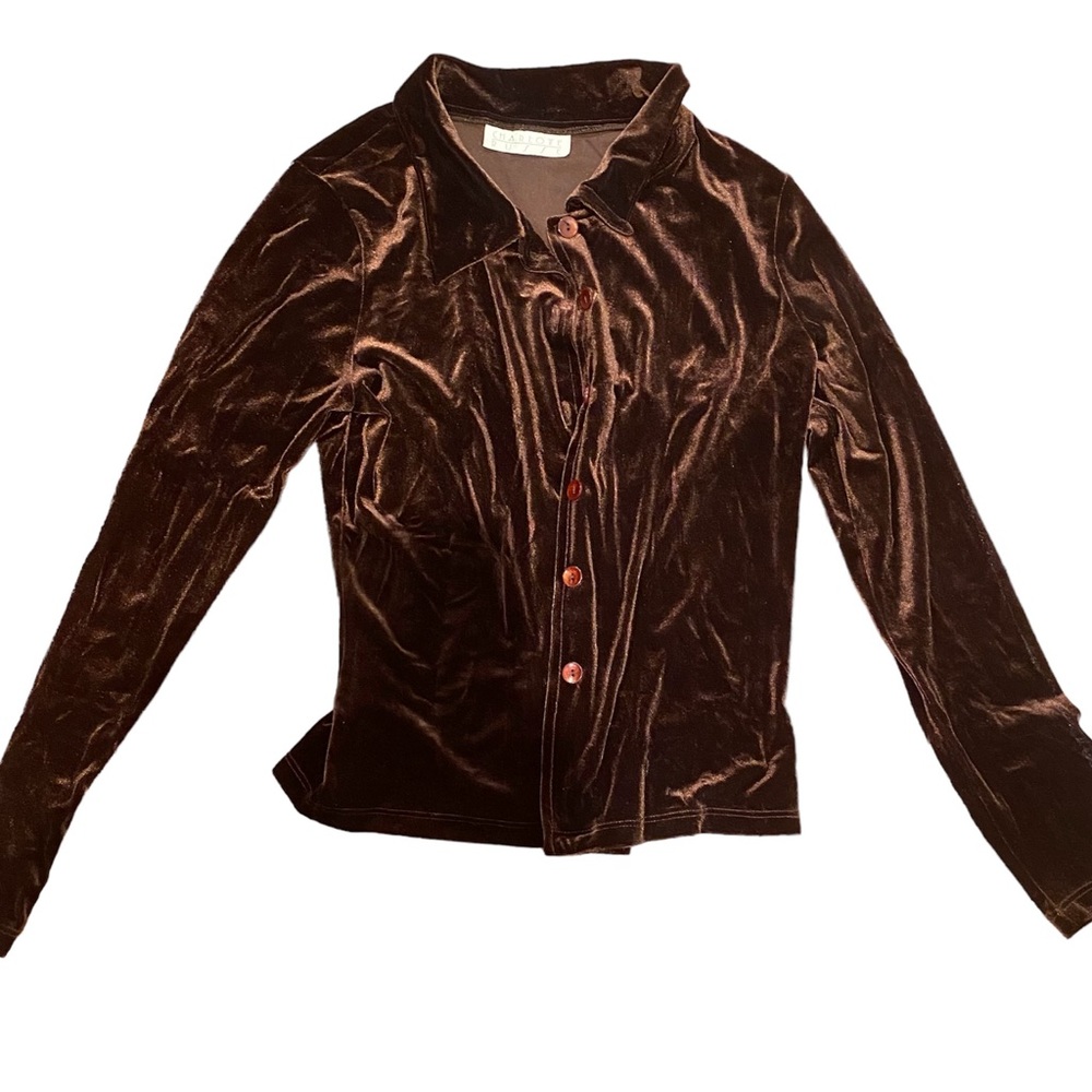 CHARLOTTE RUSSE Women Shirt Botton Front Long Sleeves Brown Color